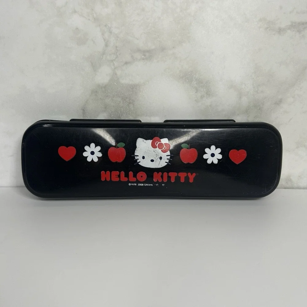 Sanrio Hello Kitty Pencil Case Black Red‎ 2008 Collectible